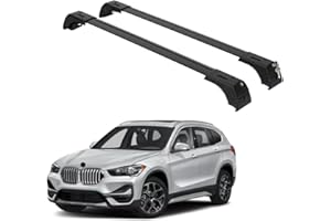 ERKUL Roof Rack Cross Bars for BMW X1 F48 2016-2022 | Aluminum Crossbars with Anti Theft Lock for Rooftop | Compatible with Flush Rails - Black