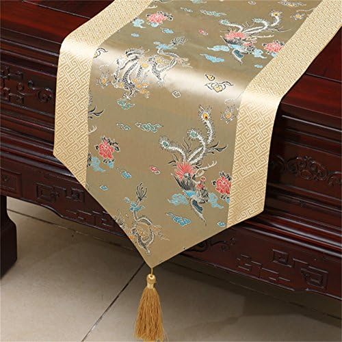 Shopping- Classic Table Runner Cover Cloth Brocade Coffee Table Cloth Chinese American Continental Modern ( Color : Light Yellow , Size : 33*230cm )