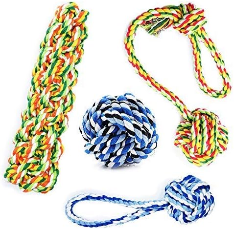 Kelifang Dog Rope Toys Dog Chew Toys Rope Dog Toy Rope Chew Toys Durable And Washable Dog Toy Set For Medium Large Dogs (4 Packs)