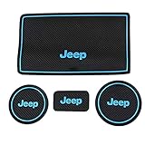 Cup Holder Mats Heavy Duty Non-Slip Interior Door Mat Fit 2008 to 2015 Jeep Wrangler JK Blue