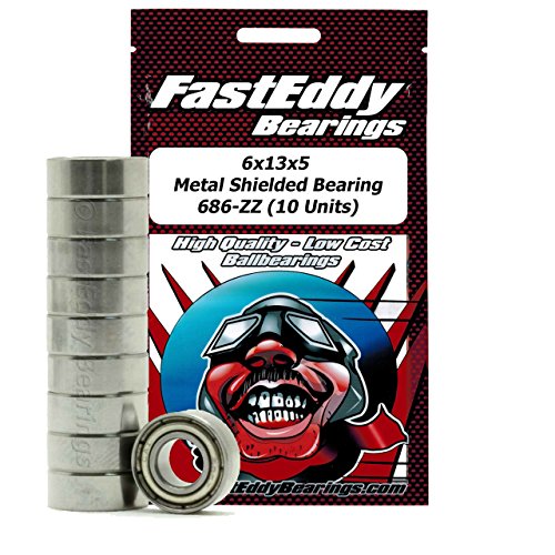 6x13x5 Metal Shielded Sealed Ball Bearings 686-ZZ (10 Units)