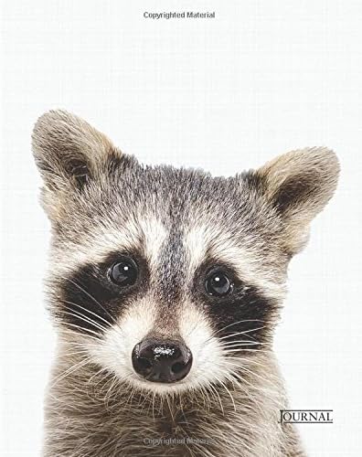 Raccoon Journal 8x10 inch 102 Page Line Notebook/Diary Paperback – 18 April 2017