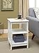 White Finish Wooden Chair Side End Table with 3-tier Shelf
