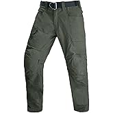 Men's Tactical Cargo Pants, Ripstop Waterproof Military Pants with Knee Pads, BDU Pants with 6 Pockets