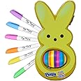 The Eggmazing Egg Decorator - Peeps Bunny - Arts and Craft Set Includes 6 Colorful Quick Drying, Non-Toxic Markers (Yellow), 