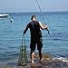 mouhike Fishing Net Mesh Fish Trap Collapsible Fish Cage/Fishing Keep Net/Fishing Basket for Keeping Lures Crayfish Crab Fishes Smelt Minnows Shrimps Lobsters, Foldable Fishing Mesh Trap