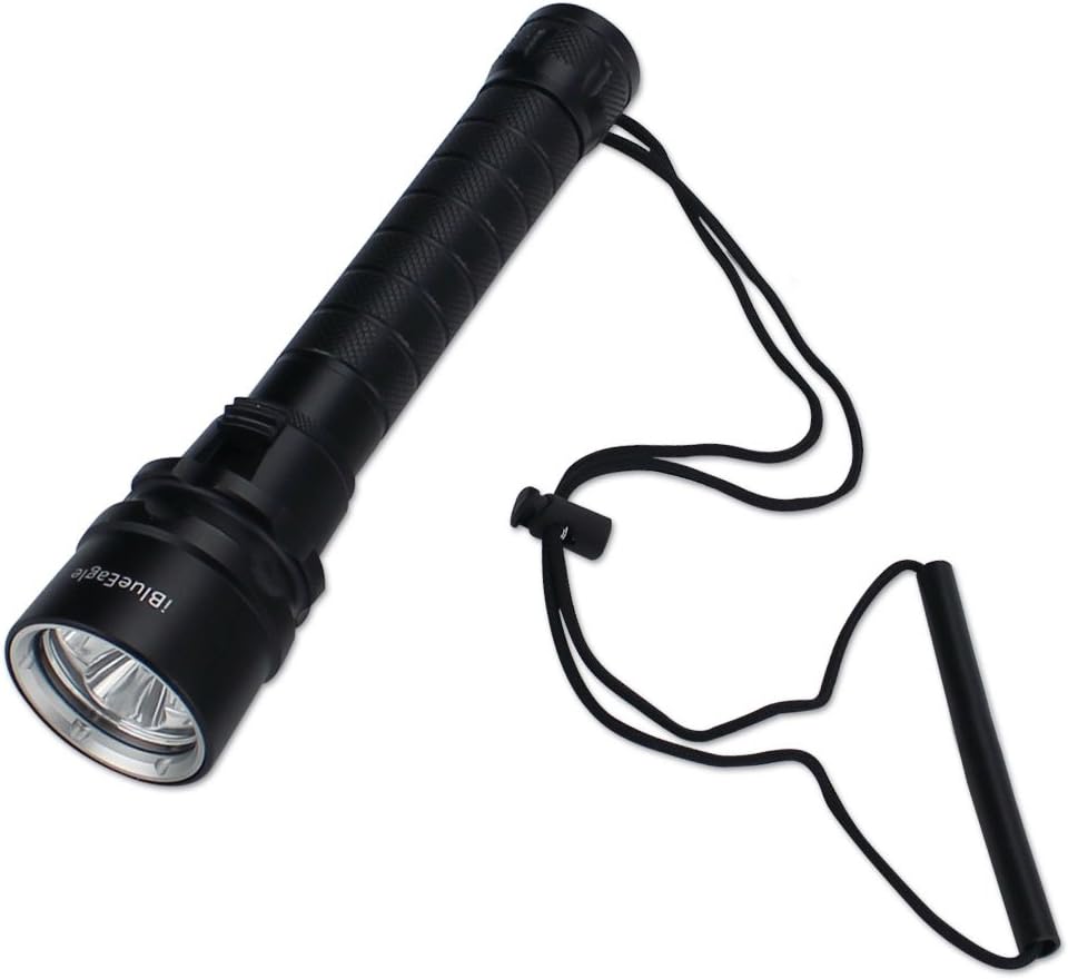 iBlueEagle Powerful 100M Uderwater Waterproof Flashlight 3600 LM Ultra Bright Diving Torch 3x MX-L L2 LED For Scuba Snorkeling Canoeing Fishing Hiking Camping etc