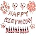 Happy Birthday Decorations, Yoart Happy Birthday Banner Birthday Balloons Birthday Party Decorations Set Kit Balloon for Birthday Decor (Rose Gold)