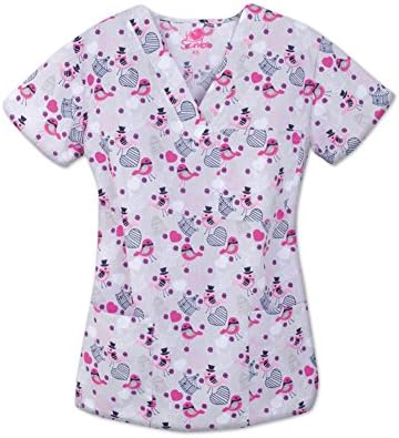 Ladies 3 Pocket V-Neck Top, Tweet It, 9904-1349 TWEET IT L