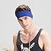 Fashion Adjustable Breathable Cotton Sports and Sleep Headband Headphones Pure Color Logo Invisible- FIRIK- Blue
