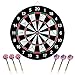 wuudi Dart Board, Double-Sided Flocking Dartboard with 6 Brass Darts(18 inches)
