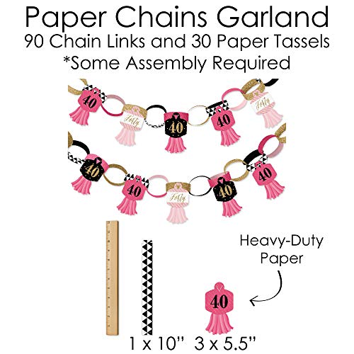 Big-Dot-of-Happiness-Chic-40th-Birthday-Pink-Black-and-Gold-Banner-and-Photo-Booth-Decorations-Birthday-Party-Supplies-Kit-Doterrific-Bundle