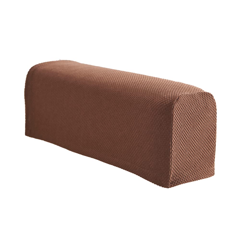 easylife lifestyle solutions Stretch Armrest Covers | Slip Easily Over Arms of Most Chairs and Sofas| Rearm your Furniture Cheaply |From 61x25.5cm | Set of 2 in Brown