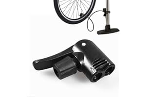 Cauaoa Black 3 in 1 Replacement Dual Head Air Pump Adapter Valve, Bicycle Bike Cycle Tyre Tube Pump Adapter Inflation Devices