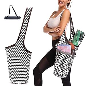 GEHARTY Yoga Mat Bag with Large Size Pocket and Zipper Pocket, Yoga Carrying Bag Fits Most Size Yoga Mats, Holds More Yoga Accessories, Yoga Bags and Carriers for Women