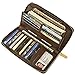 Miracle Large Capacity Checkered Zip Around Travel Wallet and Phone Clutch - RFID Blocking with Card Holder Organizer for Men Women (Brown)