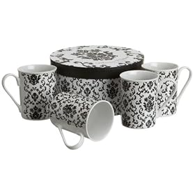 Rosanna Parisian Wallpaper Gift-boxed Coffee Cups, Set of 4