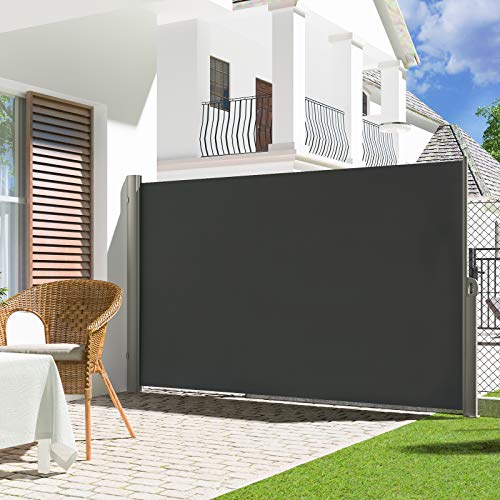 LARMNEE Seitenmarkise, ausziehbar Markise, Rahmen aus Vollaluminium, 160 x 300 cm, Sichtschutz, seitliche Vordächer… – Bild 3