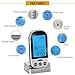 Cooking Thermometer ,SGODDE Wireless Digital Stainless Barbecue Thermometer with Timer/Alarm & Smart Meat Probe for BBQ, Oven, Grill, and Smoker Silver