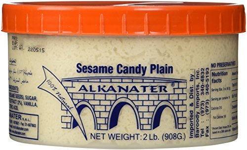 Alkanater Halawa, Sesame Candy 2 Lb (32 Ounces) (Plain) by Alkanater