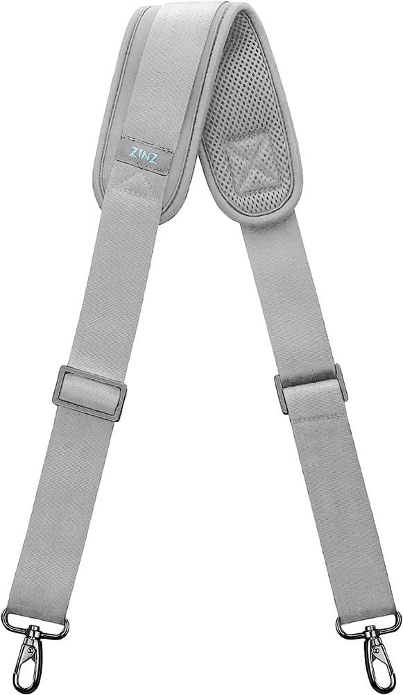 ZINZ Shoulder Strap Replacement Padded Adjustable Bag Strap for Tote Messenger Duffle Bags,Gray,57 inch
