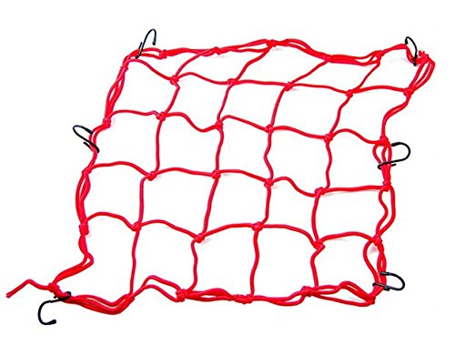Motorbike Racing Parts Universal Scooter ATV Helmet Web Bungee Mesh Stretches Hooks Cargo Packing Net Red For 1991 1992 1993 1994 1995 1996 1997 1998 1999 2000 2001 2002 2003 2004 2005 2006 2007 Honda CBR600 F2 F3 F4 F4i