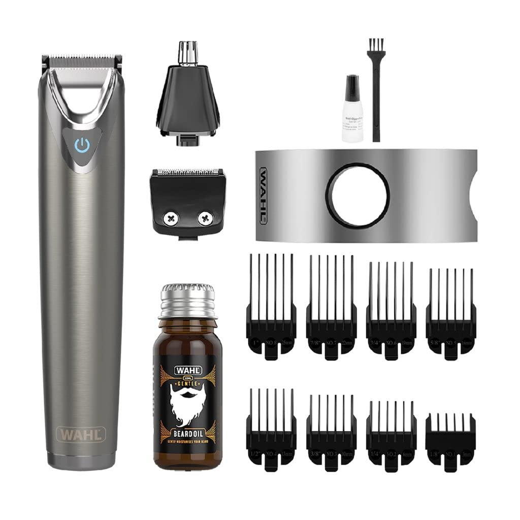 Wahl Stainless Steel Face and Body Grooming Gift Set, Trimmers for Men, Beard Trimming Kit, Men’s Stubble Trimmers, Body Trimmers, Ear and Nose Trimming, Male Grooming Set, Gifts for Men