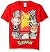 Pokemon Big Boys Pokemon Group Short Sleeve Tee, Red, Small/8