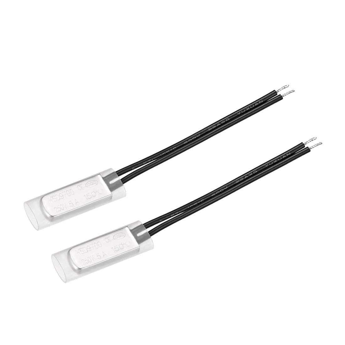 N.C 5A Metal Bimetal Temperature Controller 2pcs 55℃ Normally Close