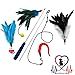 Pet Fit For Life 4 Piece Dual Rod Feather Teaser and Exerciser for Kitten and Cats - Cat Toy Interactive Cat Wand