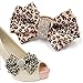 Lychee Leopard Print Bowknot Shoe Clip Buckle Removable High-heel Decor Wedding