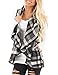 Rvshilfy Women's Color Block Lapel Open Front Sleeveless Plaid Vest Cardigan with Pockets