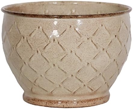 Robert Allen Mpt02060 Ironstone Lattice Planter, Metal, Mocha Creme
