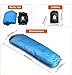 BOS Portable Mummy Sleeping Bag- Ultralight Waterproof Camping Sleeping Bag with Compression Sack for 4 Season Traveling and Outdoor Activities- Large Sleeping Bag for Adults up 7'2-Blue&Right-Zip