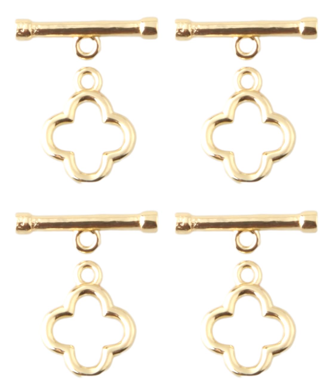 Photo 1 of ????MAHAVIMOKSA 10 Sets 14K Real Gold Plated 12mm Clover Shape OT Toggle Clasps OT End Clasps Connectors Bar for Bracelet Necklace Jewelry Making