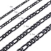 Bowisheet 16-30In 4-8.5MM Black Figaro Stainless Steel Chain Necklace Link Chain for Men Women