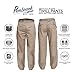 Pembrook Men's Elastic Waist Casual Pants Twill Pants with Zipper and Button - 3XL - Tan