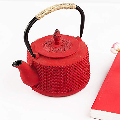 Tea Kettle, Japanese Cast Iron Teapot with Stainless Steel Infuser