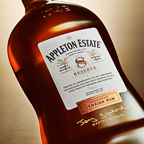 Appleton Estate Reserve Blend 8 Years Old - 8 Jahre gereifter, gold-brauner Jamaica Rum, zum pur Genießen oder für Cocktails - 1 x 0,7 l – Bild 5