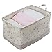 Cotton Collapsible Household Organizer Basket for Storage, Drawstring Closure with Handles, Lightweight for Toys, Dorm-room Storage Boxes, Flowers