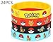 24 Count Pokemon Rubber Bracelet Wristband - Birthday Party Favors Supplies