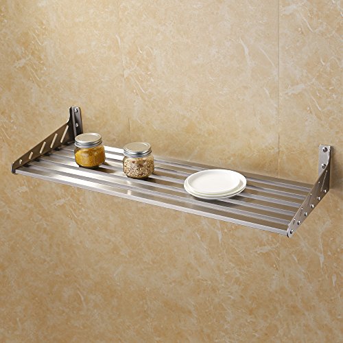 KES 32-Inch Kitchen Wall Mount Pot Pan Rack Wall Shelf SUS 304
Stainless Steel Rustproof Brushed Finish, KUR206S80-2