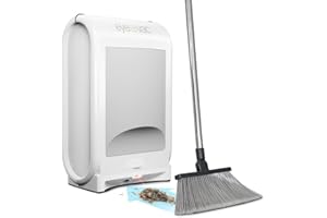 EYE-VAC EyeVac Pro Touchless Vacuum Automatic Dustpan - Ultra Fast & Powerful - Great for Sweeping Salon Pet Hair Food Dirt Kitchen, Corded Canister Vacuum, Bagless, Automatic Sensors, 1400 Watt (White)