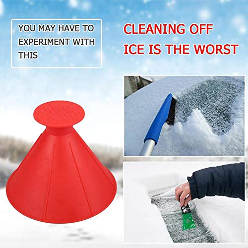 Ciao Life Ice Scraper Magic Funnel Round Windshield Ice Scrapers, Magic Car Cone-Shaped Snow Removal Tool