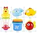 Bath Toys, Safe&Care Baby Bathtime Toys Fun Animals and Stacking Cups 8pcs Cute Educational Toys for Toddlers Boys & Girls with Mesh Bath Toy Organizer