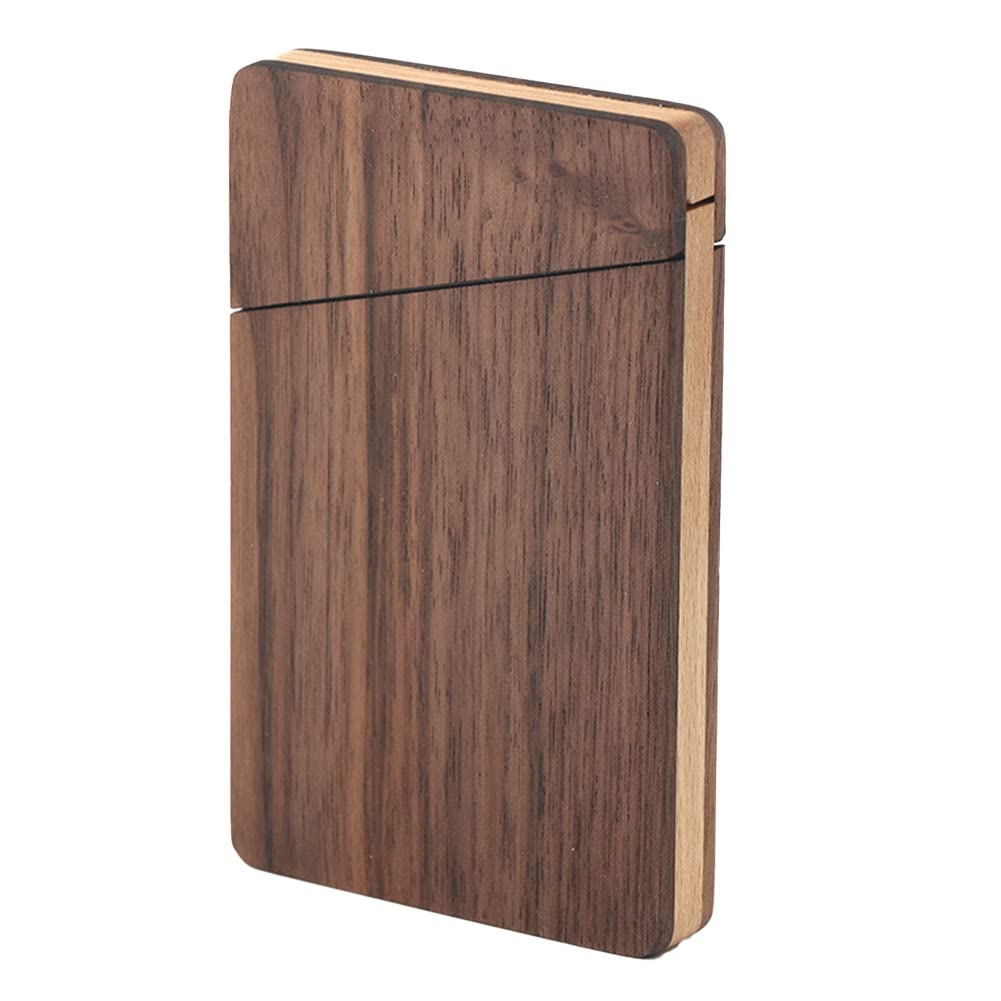Tsudoku Portable Wooden Business Card Case Men and Women Business Gift Card Holder Portable Walnut Wood