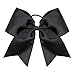 Oaoleer 8inch Jumbo Large Cheer Bows Ponytail Holder Elastic Band Handmade Boutique Hair Accessories for Cheerleading Teen Girls College Women Sports (1PCS, Black)