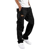 WZIKAI Mens Cargo Pants Casual Joggers Hiking Pants Loose Straight Athletic Workout Sweatpants with Pockets