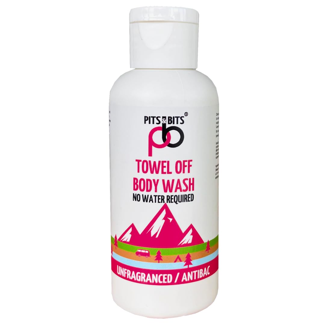 Pits And Bits Rinse Free Body Wash, Fragrance Free, No Additional Water Or Rinsing Required 100ml