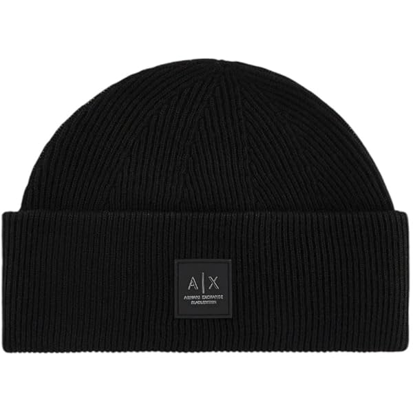 Armani Exchange Women's Knit Beanie Hat, Nero, One Size at Amazon